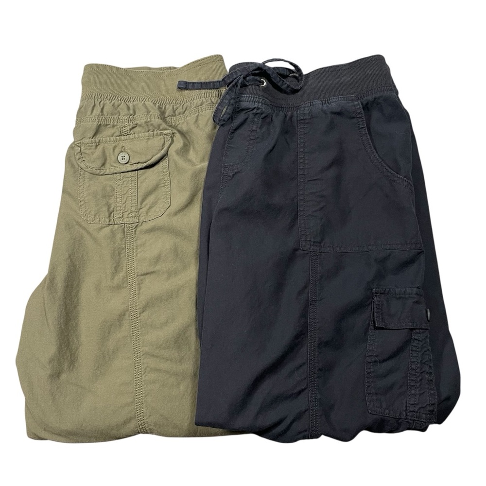Tommy Hilfiger Black and Olive Green Convertible Cargo Pants Bundle of Two, L